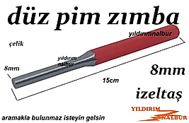 DÜZ PİM ZIMBA 8MM İZELTAŞ PİM ZIMBA EN KALIN PİM ZIMBA 8 LİK KALİTE