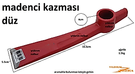 MADENCİ KAZMASI DÜZ AĞIZ KAZI KAZMASI ÇELİK KAZMA AĞIR KAZMA TEK ÇELİK ÇAPA