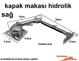 SAĞ MOBİLYA KAPAK HİDROLİK PİSTON METALİK RENK KAPAK MAKASI OTOMATİK