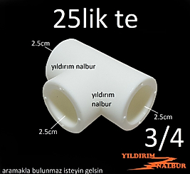 5 ADET 25LİK PPRC PLASTİK TE ÜÇ YOLLU T 3/4 KAYNAK TEE PARÇA