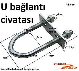 U CİVATA BAĞLANTI ELEMANI M-6 U MONTAJ APARATI BORU MONTAJ APARATI