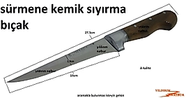 SÜRMENE KEMİK SIYIRMA BIÇAK KASAP BIÇAĞI KURBAN BIÇAĞI AHŞAP SAP