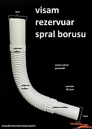 VİSAM REZERVUAR SPRAL BORUSU KALIN PLASTİK REZERVUAR GİDER BORUSU