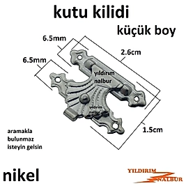 KUTU KİLİDİ KÜÇÜK BOY DEKORATİF KLİPS NİKEL KROM SANDIK KİLİDİ HOBİ KİLİT EMNİYET KİLİDİ