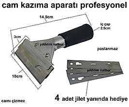 CAM KAZIMA APARATI SET PROFESYONEL YER KAZIMA JİLETLİ