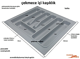 MUTFAK ÇEKMECE İÇİ 48X55 KAŞIKLIK ÇATALLIK MUTFAK KAŞIK ÇATAL