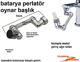 LAVABO BATARYA KOMPLE METAL PRİNÇ UCU DÖNER PERLATÖR UZATMA BATARYA BORUSU UCU