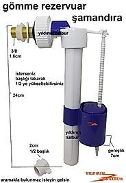 GÖMME REZERVUAR ŞAMANDIRASI 1/2-3/8 GÖMME FLATÖR YANDAN ŞAMANDIRA