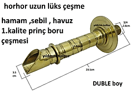 HORHOR UZUN LÜKS DÜZ ÇIKIŞ PRİNÇ 1.KALİTE OSMANLI MUSLUĞU ÇEŞME PRİNÇ SARI 1.KALİTE