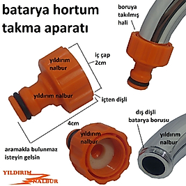 BATARYA HORTUM BAĞLAMA APARATI PLASTİK İÇTEN DİŞLİ MUSLUK HORTUM OTOMATİK UC