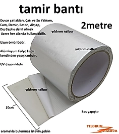 SU KAÇAK BANTI 2 MT ÇAMUR BANT ALÜMİNYUM FOLYO TAMİR BANTI SU SIZDIRMAZLIK BANTI BORU YAMASI KUVETLİ