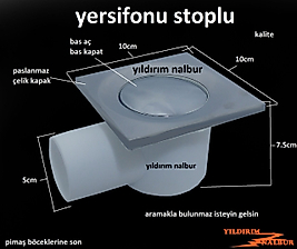 YERSİFONU 10X10X50 YANDAN AÇ KAPA STOPLU KROM PASLANMAZ