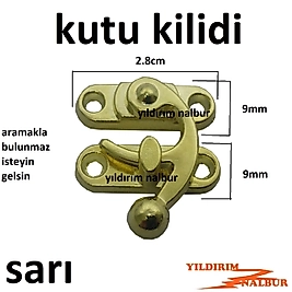 KUTU KİLİDİ ALTIN SARI SANDIK KİLİDİ KÜÇÜK BOY HOBİ KİLİT EMNİYET KİLİDİ KAPAK KİLİDİ KANCA