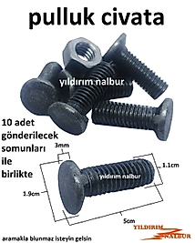 PULLUK CİVATASI 5CM UZUN BOYLU SABAN CİVATASI SOMUNLU TAKIM