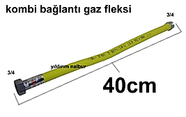 KOMBİ FLEKSİ 40CM KOMBİ BORUSU SPRALİ SARI GAZ HORTUMU