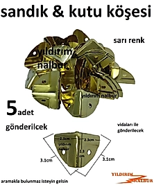 SANDIK KÖŞESİ METAL ALTIN SARI GOLD RENK HOBİ KUTU KÖŞESİ AHŞAP KUTU KÖŞESİ VİDALARIYLA