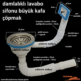 ÇÖPMAK KÖRÜKLÜ SİFON YANDAN DAMLALIKLI LAVABO GİDERİ