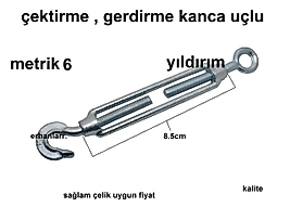 GERDİRME ÇEKTİRME GALVANİZ M6 8.5CM