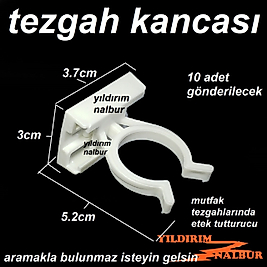 MUTFAK TEZGAH ALTI ETEK KANCASI PLASTİK 10LU PAKET MUTFAK DOLAP ALTI KLİPS