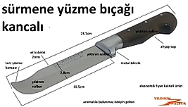 KURBAN YÜZME BIÇAĞI SÜRMENE AHŞAP SAP BIÇAK DERİ YÜZME KANCALI MODEL