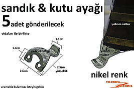 SANDIK AYAĞI NİKEL KUTU AYAĞI KAVİSLİ 5 ADET