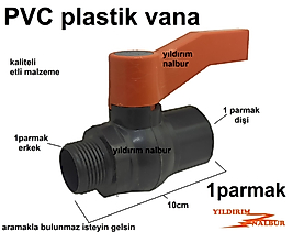 1P ERKEK PLASTİK KÜRESEL VANA PVC VANA KOLLU VANA DUBLE BOY