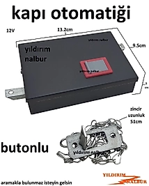 DIŞ KAPI OTOMATİĞİ DÜĞMELİ ZİNCİRLİ SET 12V KAPI OTOMATİK BUTONLU TİP