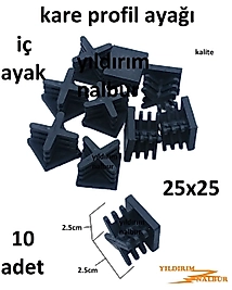 SANDALYE PROFİL AYAĞI 25x25 İÇ KÜÇÜK SİYAH MASA AYAĞI PLASTİK TABURE