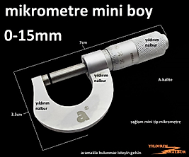 MİKROMETRE 0-15 MİNİ BOY HASSAS ÖLÇÜM ALETİ KUMPAS HOBİ CEP TİP