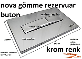 NOVA GÖMME REZERVUAR BUTTONU KROM RENK ÜÇGEN MODEL GÖMME REZERVUAR DÜĞMESİ LÜKS MODEL KALİTE