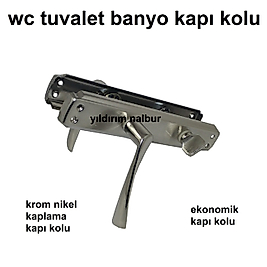 KAPI KOLU NİKEL SATEN WC BANYO TUVALET KAPI KOLU MANDALLI