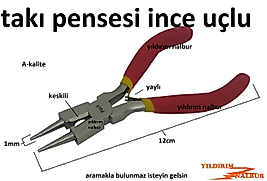 SEKMAN TAKI PENSESİ MİNİ KESKİLİ HOBİ TİPİ PENSE YAYLI EL İŞİ PENSE