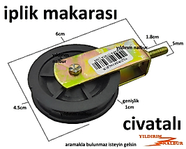 İPLİK MAKARASI CİVATALI TEKERLEK ÇAMAŞIRLIK MAKARA ÇAMAŞIR ASMA