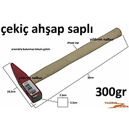 ÇEKİÇ SAPLI 300 GR ÇİVİ ÇEKİCİ ORTA BOY ÇEKİÇ SAĞLAM