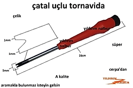 ÇATAL UÇLU TORNAVİDA 5X60 ELEKTRONİKÇİ TORNAVİDA ÇİFTLİ