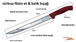 SÜRBISA UZUN NAMLU SÜRMENE NUSRET BIÇAĞI EĞRi MODEL FİLATO ET BALIK BIÇAĞI