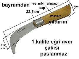 ÇAKISI BALIKÇI ÇAKISI EĞRİ AHŞAP SAP BIÇAK
