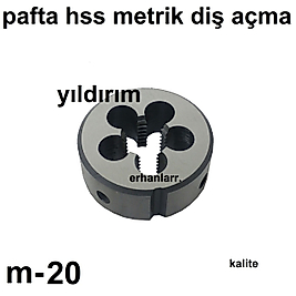 PAFTA METRİK 20 DUBLE KALİTELİ DİŞ AÇMA HSS METAL DİŞ SIYIRMA BÜYÜK BOY KALIN DİŞ AÇMA