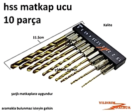 HSS MATKAP UCU SET 10 PARÇA METAL PLASTİK DELİCİ UÇLAR ŞARJLI MATKAP UCU
