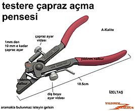 TESTERE ÇAPRAZ AÇMA PENSESİ ÇAPRAZ YAPMA APARATI PALA TESTERE