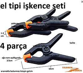 EL TİPİ İŞKENCE KÜÇÜK BOY 4 PARÇA PLASTİK HOBİ İŞKENCE MENGENE MONTAJ SIKIŞTIRMA APARATI