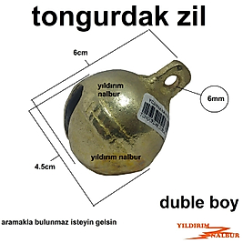 TONGURDAK 6CM DUBLE BOY AT BAŞI TONG SES KOYUN ZİLİ ÇANI EVCİL HAYVAN ZİLİ ORTA BOY KEDİ ZİLİ