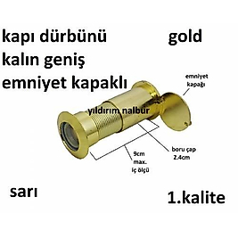 KAPI DÜRBÜNÜ GENİŞ KALIN ÇELİK KAPI DÜRBÜNÜ SARI
