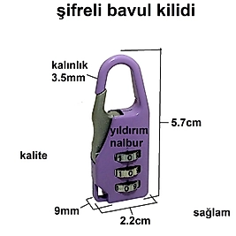 ŞİFRELİ BAVUL KİLİDİ ÇANTA DOLAP KİLİDİ 3 HANELİ KALİTE