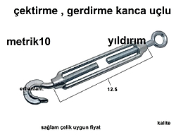 GERDİRME ÇEKTİRME GALVANİZ M10 12.5CM ORTA BOY SAĞLAM