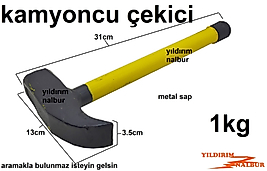 KAMYONCU ÇEKİCİ 1KG EĞRİ ÇEKİÇ DEMİR SAP ARABACI ÇEKİCİ
