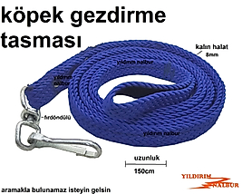 KÖPEK GEZDİRME TASMASI MAVİ KALIN HAYVAN TASMASI KANCALI KÖPEK ZİNCİRİ