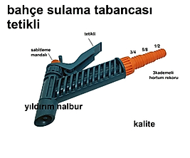 BAHÇE SULAMA TABANCASI HORTUM FİSKİYESİ ÇİÇEK TAZYİKLİ