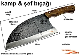 KAMP BIÇAĞI ŞEF BIÇAĞI SALATA BIÇAK ÇELİK BÜYÜK BOY 30CM KESKİN KILIFLI