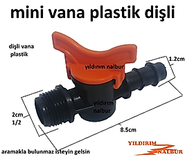 HORTUM EKİ MİNİ VANA VİDALI 1/2 PLASTİK BAHÇE HORTUM DAMLAMA VANASI DİŞLİ